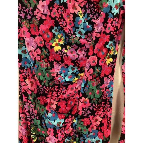 FUTURE COLLECTIVE NWOT Kahlana Barfield Brown Floral Midi Dress High Slit S HOT - Picture 5 of 7